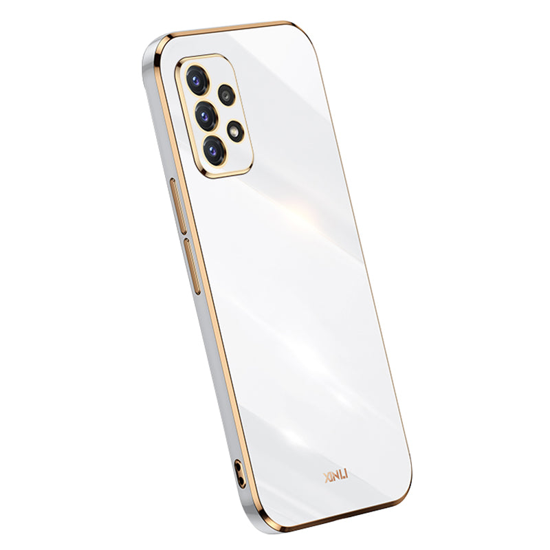 Pouzdro na telefon XINLI pro Samsung Galaxy A32 4G (verze EU) Galvanické pokovování TPU zadní kryt mobilního telefonu odolný proti nárazu Pouzdro na telefon XINLI pro Samsung Galaxy A32 4G (verze EU) Galvanické pokovování TPU zadní kryt mobilního telefonu odolný proti nárazu